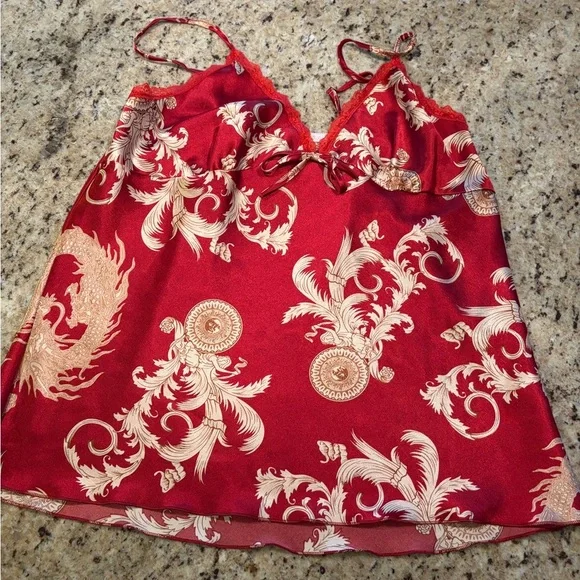 Vintage Escalier Red Asian PJ Set - Picture 5 of 12